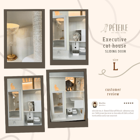 บ้านแมว ประตูบานเลื่อน PETELLE ไซส์ L ขนาด 120X50X150 ซม._5