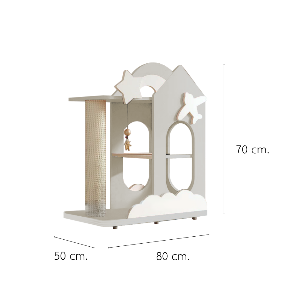 คอนโดแมว PETELE STARLIT CAT CLIMBING FRAME รุ่น COTTAGE SIZE S สีเทา_1