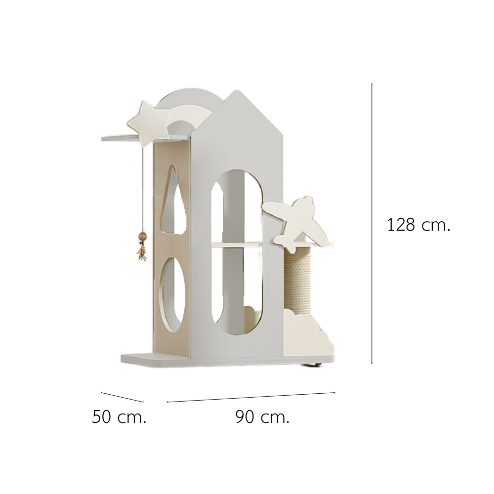 คอนโดแมว PETELE STARLIT CAT CLIMBING FRAME รุ่น VILLA SIZE M สีเทา_1