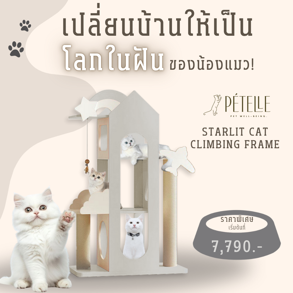 คอนโดแมว PETELE STARLIT CAT CLIMBING FRAME รุ่น VILLA SIZE M สีเทา_3