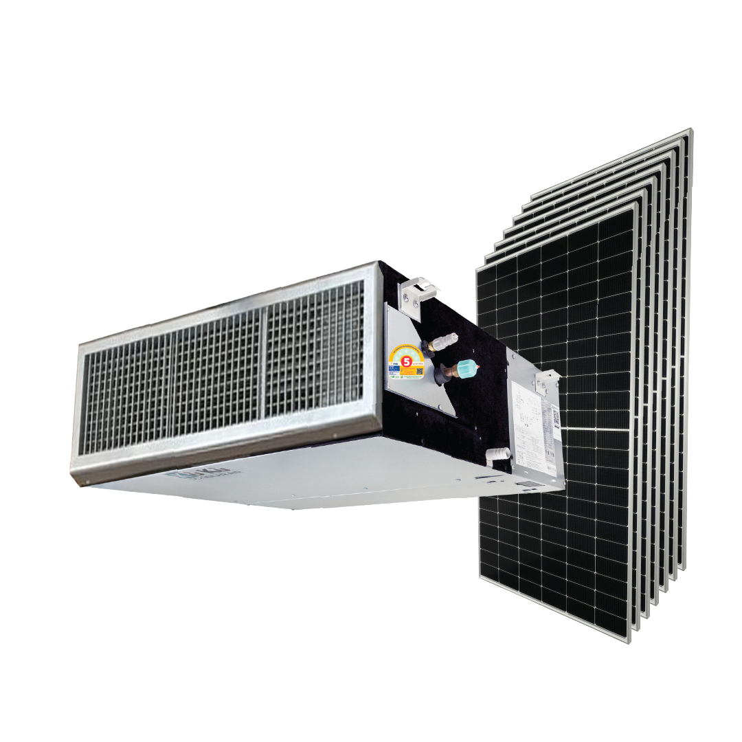 แอร์เพดาน KUKU AIR DUCT TYPE 25,100 BTU พร้อมแผงโซล่าเซลล์ 3.71 KWH (ไม่รวมติดตั้ง)_0
