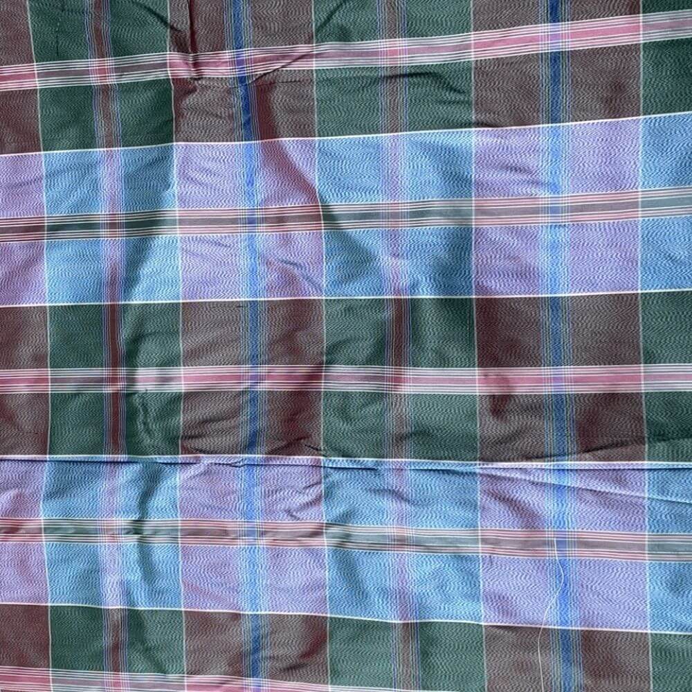 ผ้าโสร่งไหมแท้ CHOBMAI SILK ขนาด 1X1 เมตร ควบหางกระรอก สีฟ้าอมม่วงสลับเขียวน้ำตาลเข้ม_2