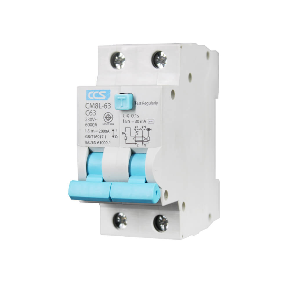 เบรกเกอร์กันไฟดูด 63 แอมป์ 2 โพล CCS รุ่น CM8L-63