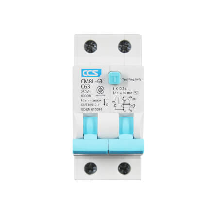 เบรกเกอร์กันไฟดูด 63 แอมป์ 2 โพล CCS รุ่น CM8L-63_1