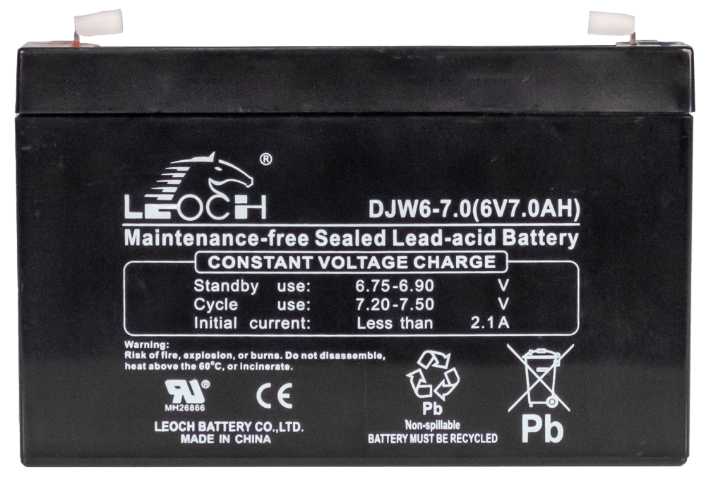แบตเตอรี่แห้ง  LEOCH DJW6-7.0 (6V7.0AH) สำหรับไฟฉุกเฉิน_0