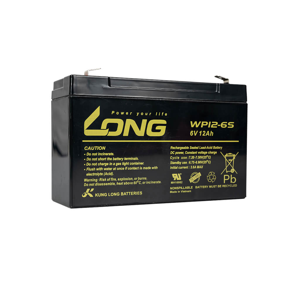 แบตเตอรี่แห้ง  LONG WP12-6S (6V12AH) สำหรับไฟฉุกเฉิน_1