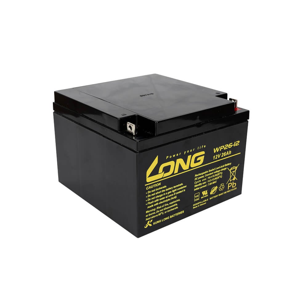 แบตเตอรี่แห้ง LONG WP26-12 (12V 26AH) สำหรับเครื่องสำรองไฟฟ้า UPS และ รถไฟฟ้า