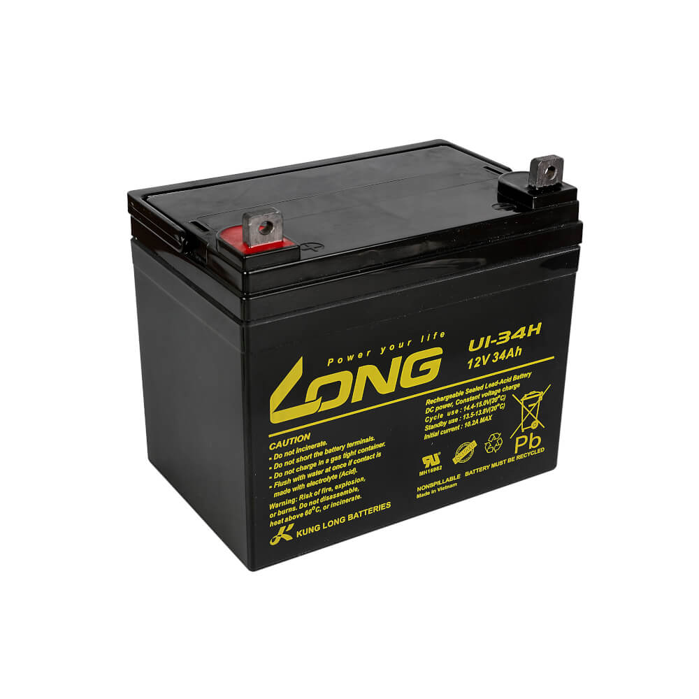 แบตเตอรี่แห้ง LONG U1-34H (12V 34AH) สำหรับเครื่องสำรองไฟฟ้า UPS และ รถไฟฟ้า