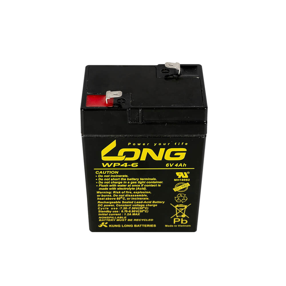แบตเตอรี่แห้ง  LONG WP4-6 (6V4AH) สำหรับไฟฉุกเฉิน