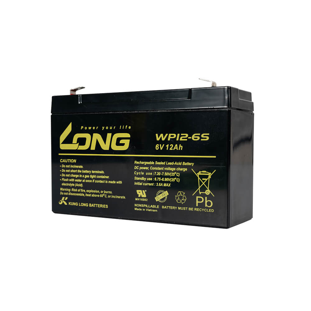 แบตเตอรี่แห้ง  LONG WP12-6S (6V12AH) สำหรับไฟฉุกเฉิน_2