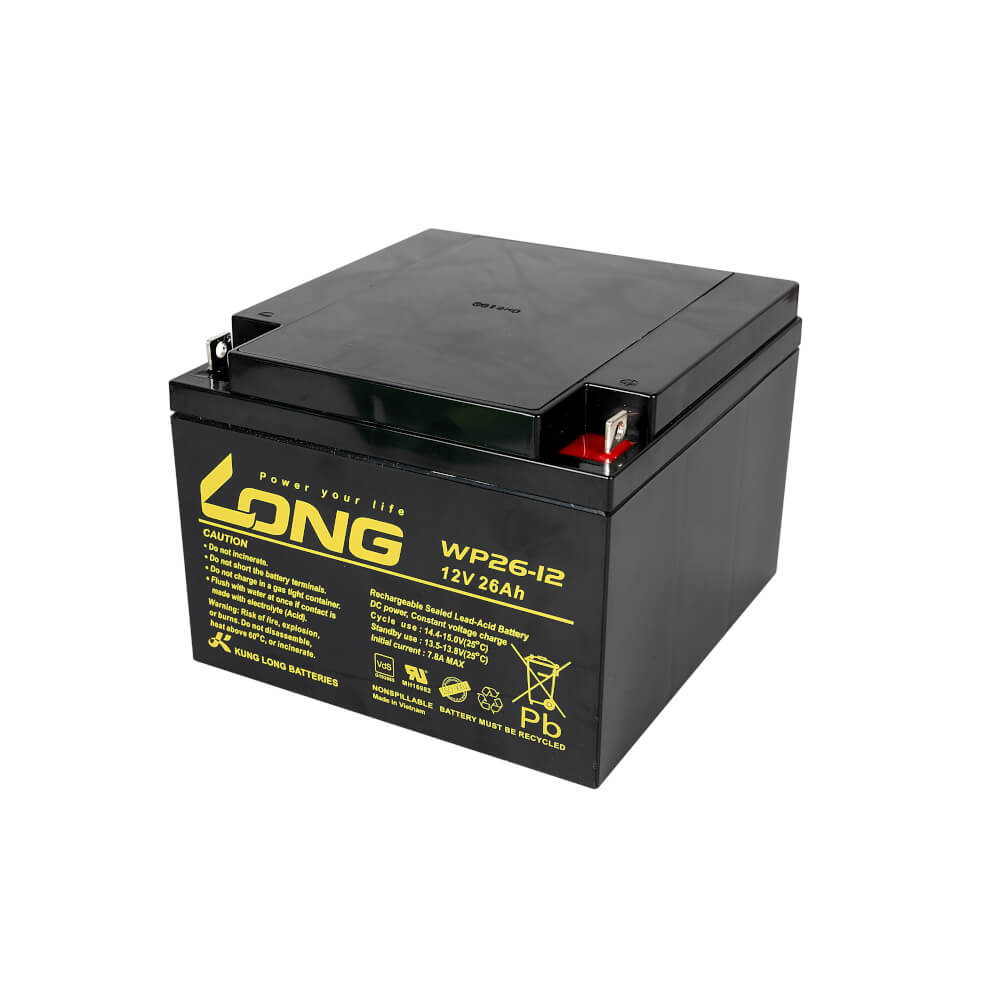 แบตเตอรี่แห้ง LONG WP26-12 (12V 26AH) สำหรับเครื่องสำรองไฟฟ้า UPS และ รถไฟฟ้า