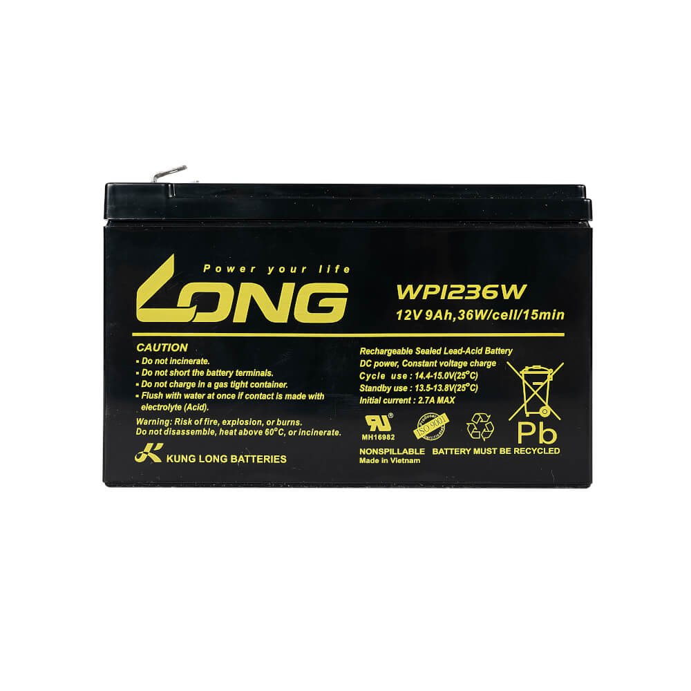 แบตเตอรี่แห้ง LONG WP1236W (12V 9AH) สำหรับเครื่องสำรองไฟฟ้า UPS