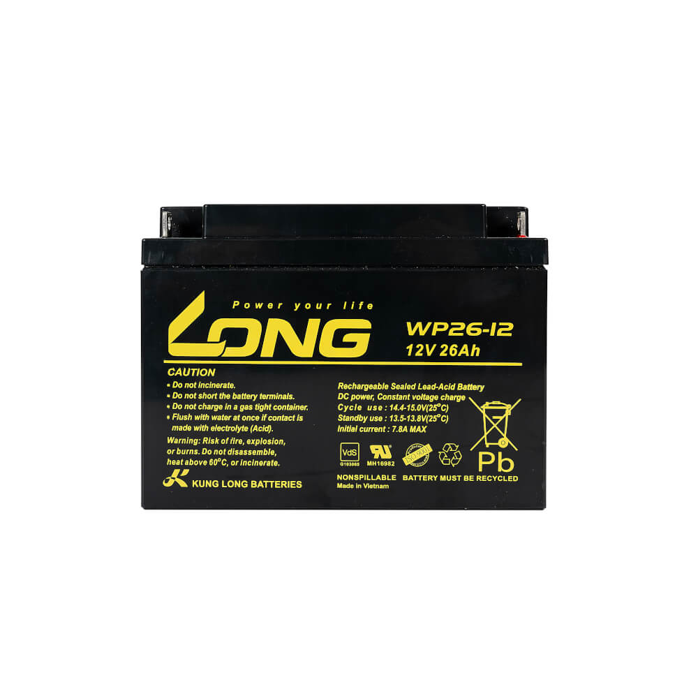 แบตเตอรี่แห้ง LONG WP26-12 (12V 26AH) สำหรับเครื่องสำรองไฟฟ้า UPS และ รถไฟฟ้า
