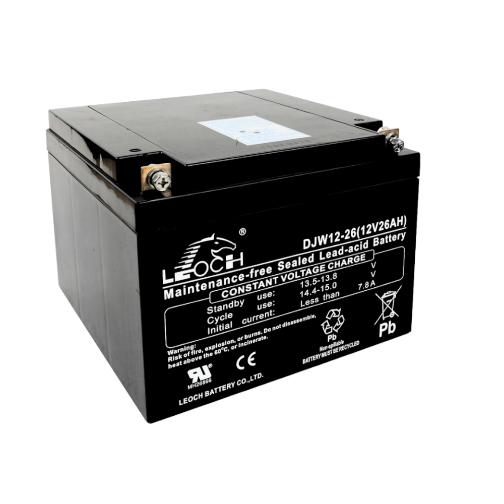แบตเตอรี่แห้ง LEOCH DJW12-26 (12V 26AH) สำหรับเครื่องสำรองไฟฟ้า UPS
