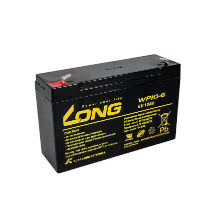 แบตเตอรี่แห้ง  LONG WP10-6 (6V10AH) สำหรับไฟฉุกเฉิน_2