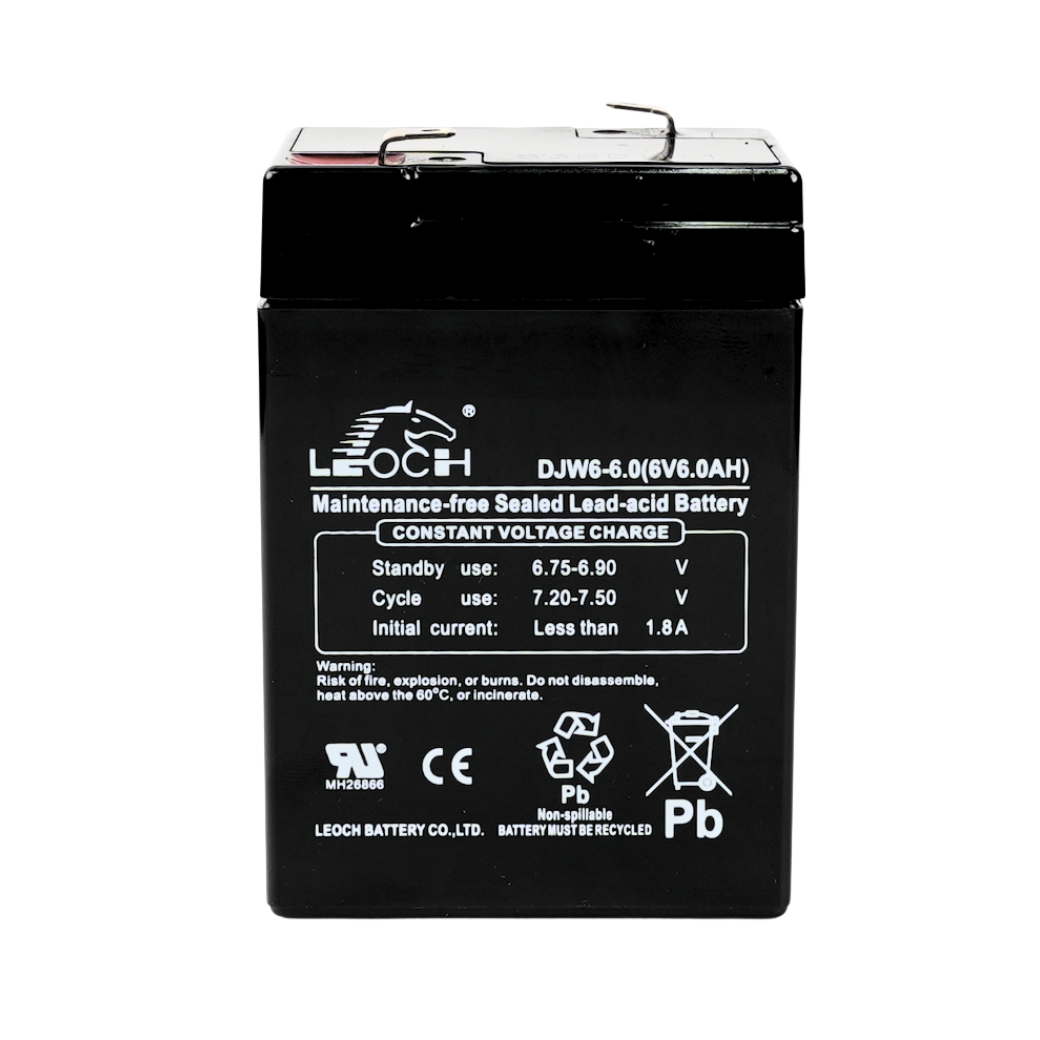 แบตเตอรี่แห้ง  LEOCH DJW6-6.0 (6V6.0AH) สำหรับไฟฉุกเฉิน_0