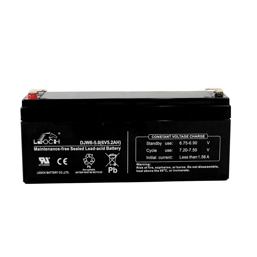 แบตเตอรี่แห้ง  LEOCH DJW6-5.0 (6V5.2AH) สำหรับไฟฉุกเฉิน_0