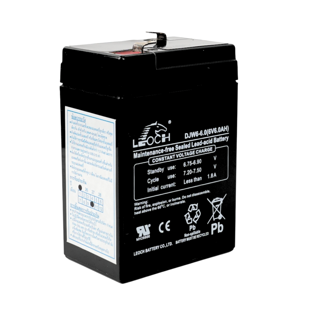 แบตเตอรี่แห้ง  LEOCH DJW6-6.0 (6V6.0AH) สำหรับไฟฉุกเฉิน_2