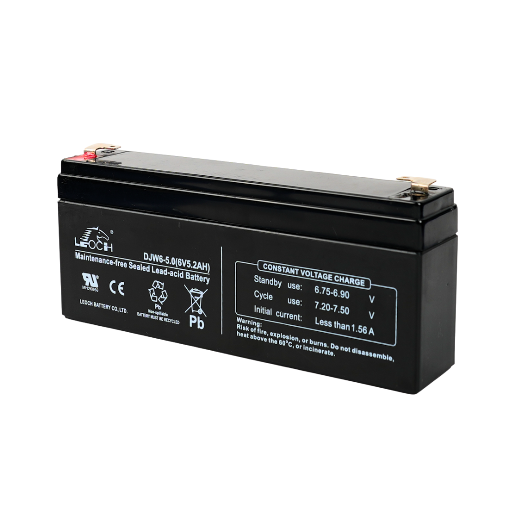 แบตเตอรี่แห้ง  LEOCH DJW6-5.0 (6V5.2AH) สำหรับไฟฉุกเฉิน_5