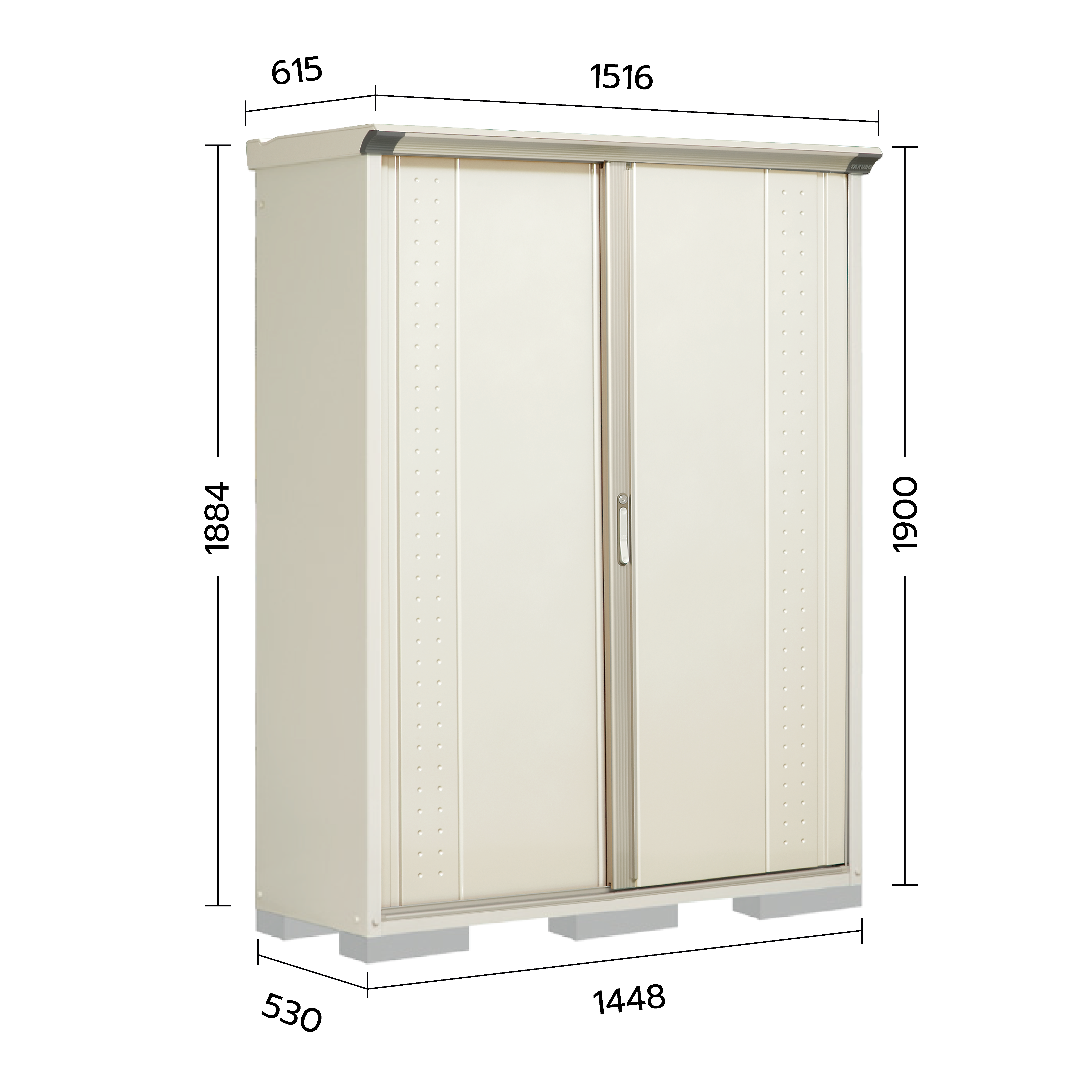 ตู้เก็บของกลางแจ้ง TAKUBO GP155A TALL SPACE สี MOON WHITE_3