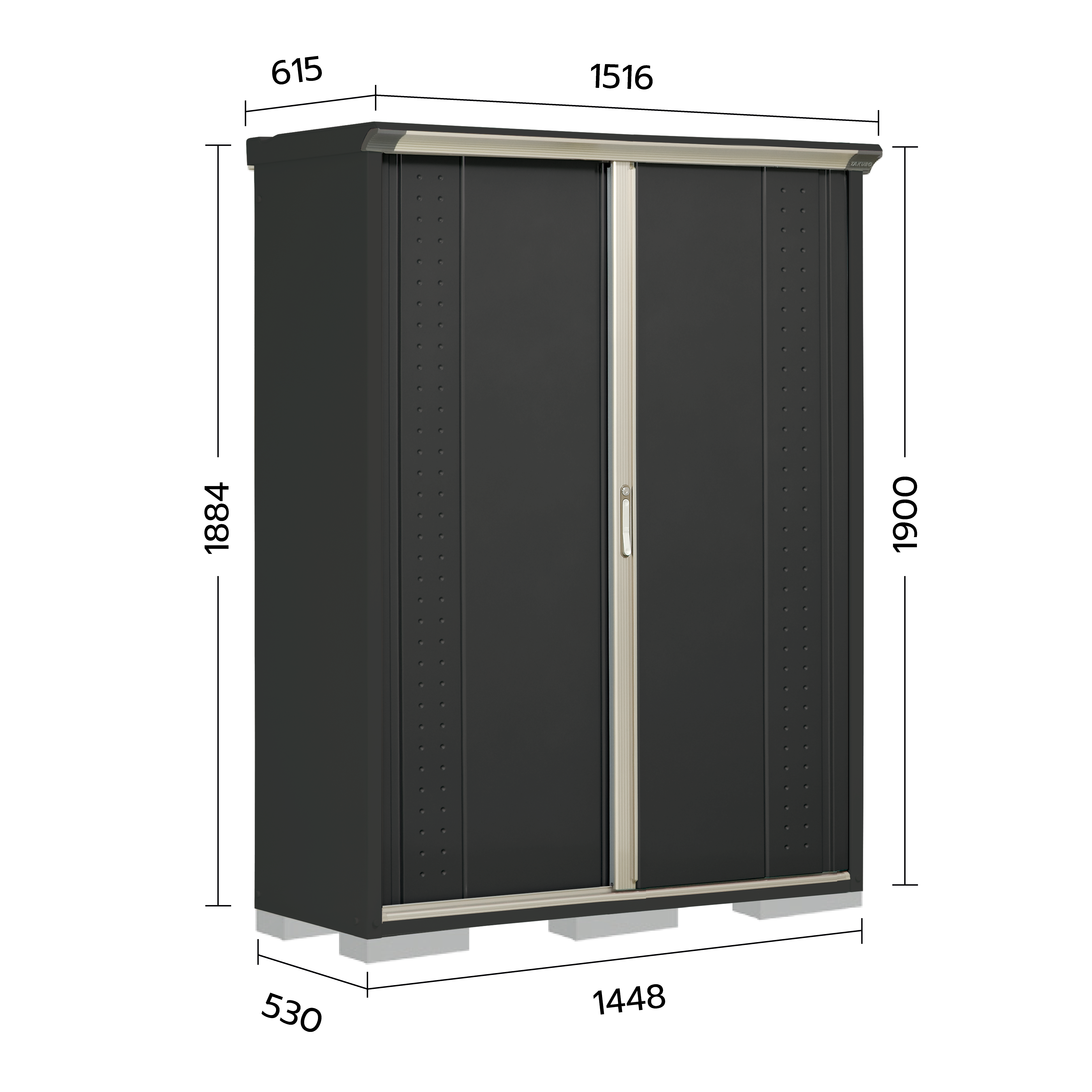 ตู้เก็บของกลางแจ้ง TAKUBO GPY155A TALL SPACE สี IVORY BLACK_3