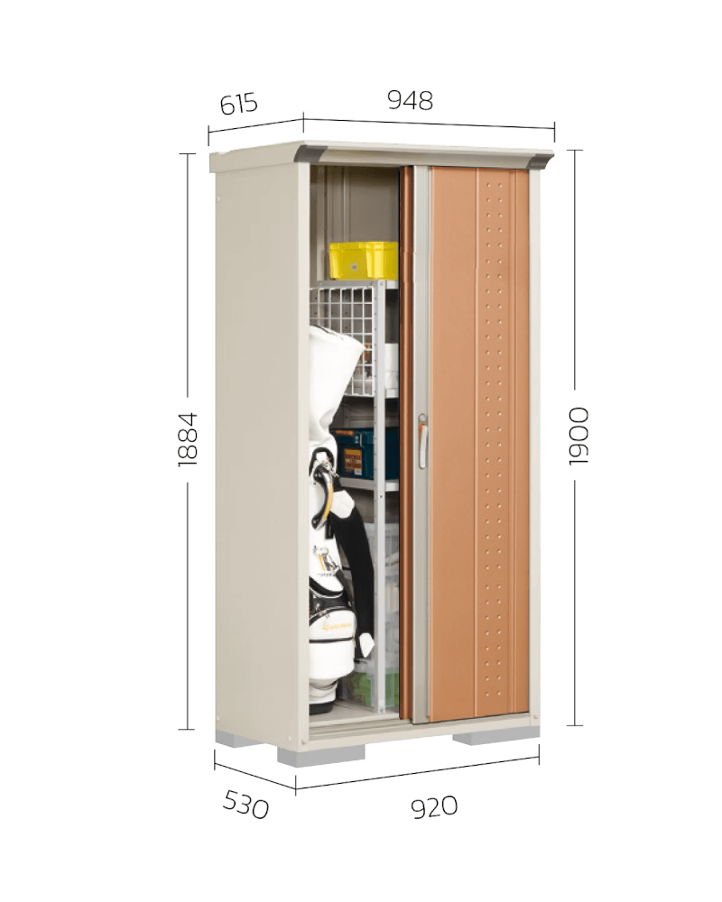 ตู้เก็บของกลางแจ้ง TAKUBO GP95A FULL SHELF สี TROPICAL ORANGE_3