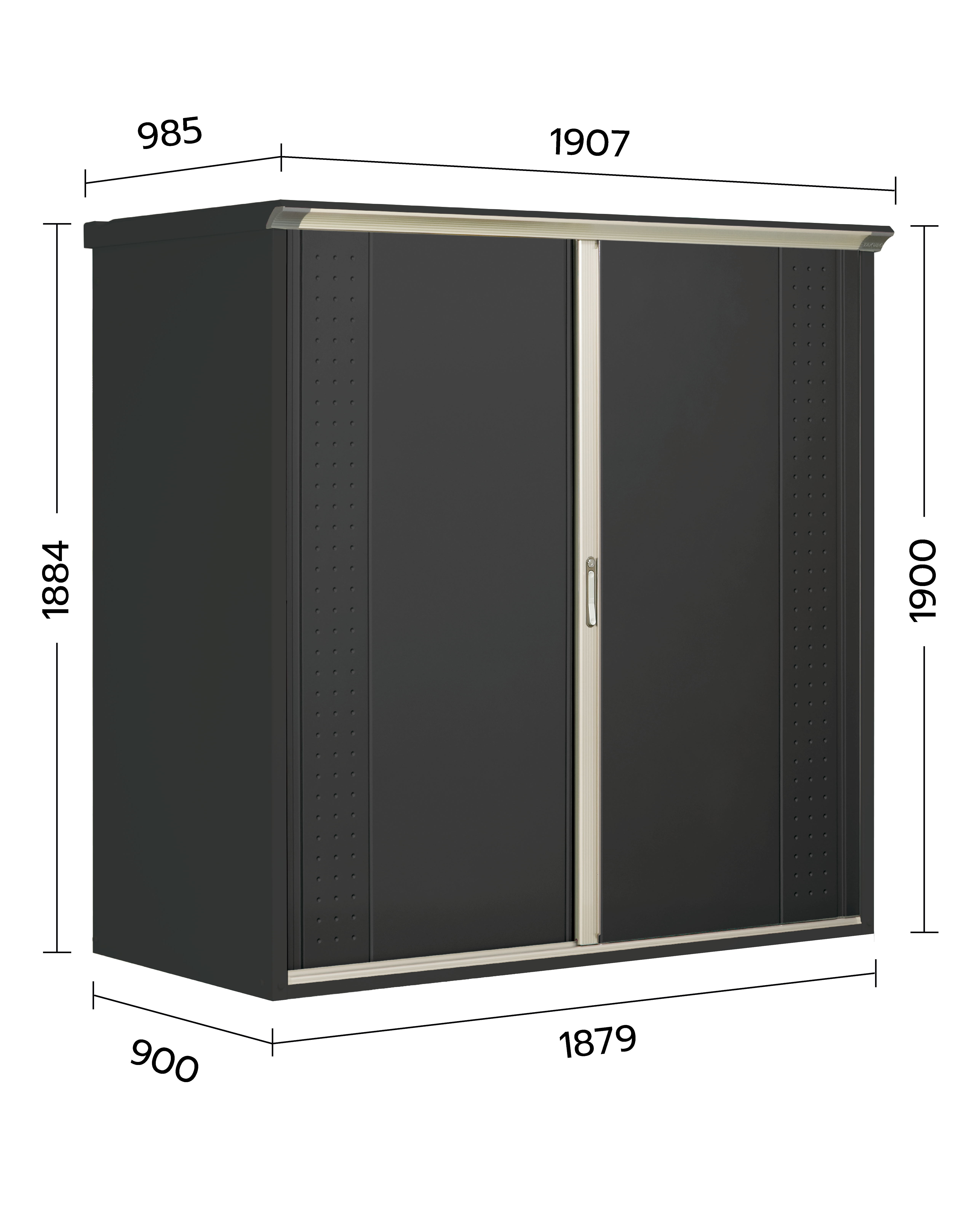 ตู้เก็บของกลางแจ้ง TAKUBO GPY199A FULL SHELF สี IVORY BLACK_2