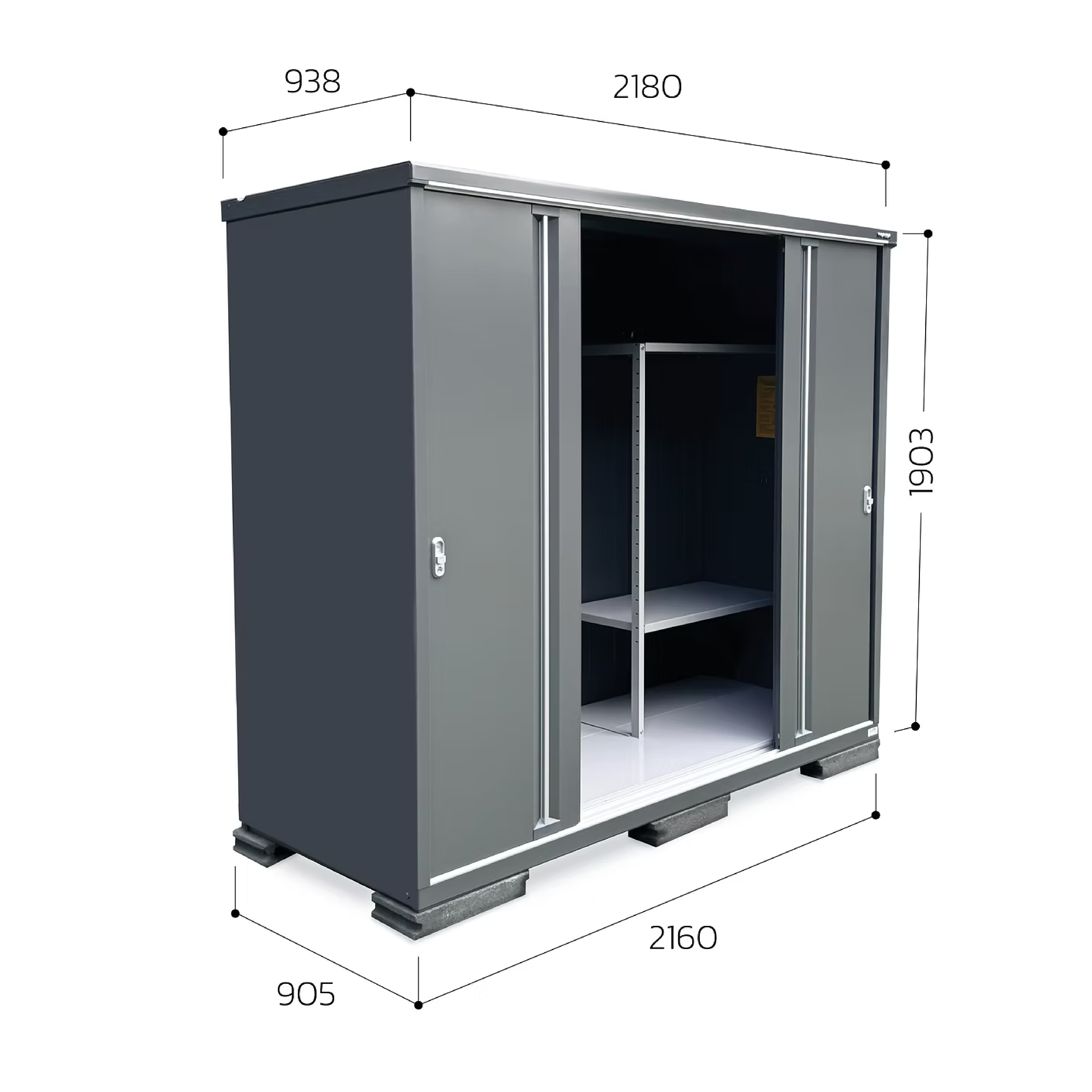 ตู้เก็บของกลางแจ้ง INABA MJX219EF สี FLANNEL GRAY_2