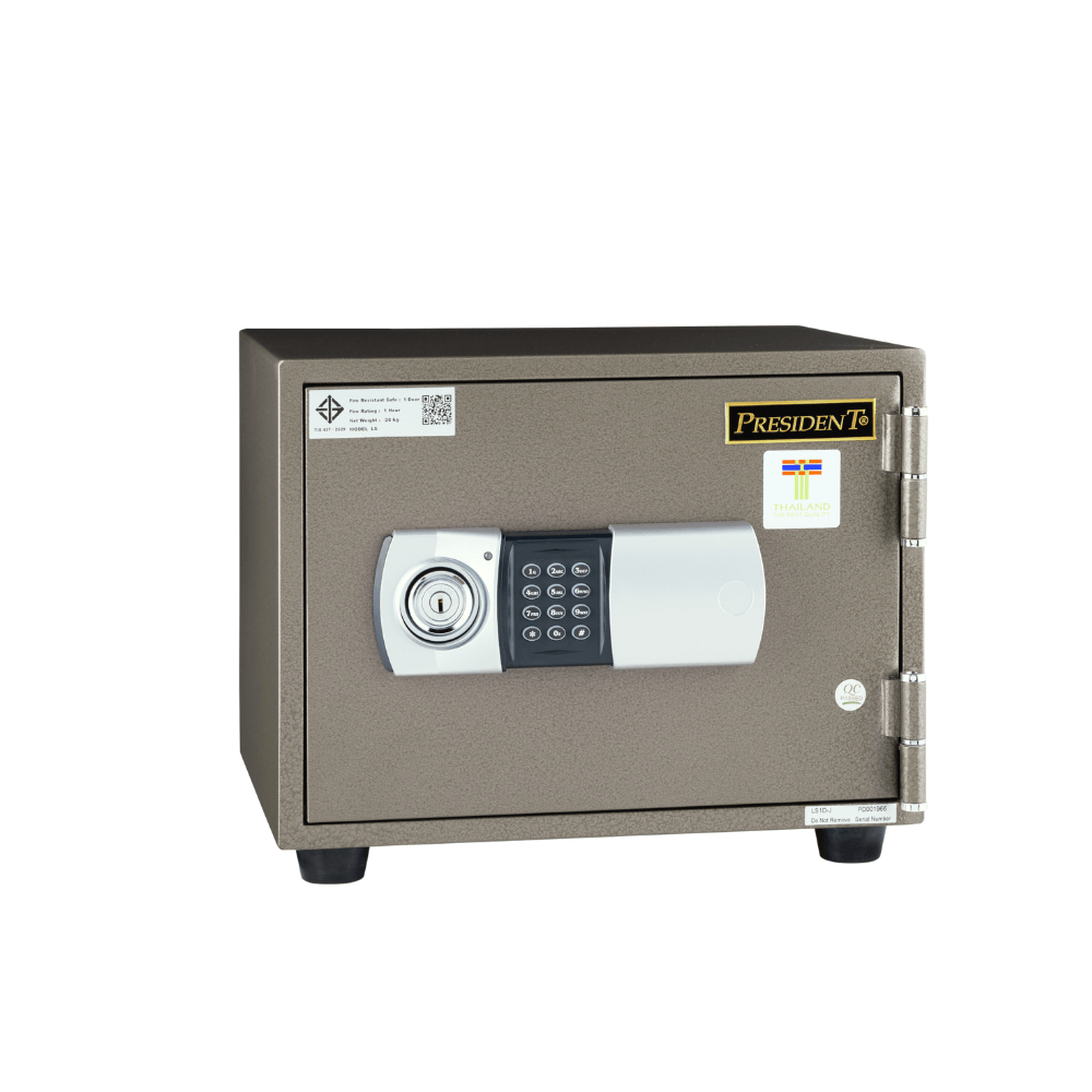 ตู้นิรภัยกันไฟ 28 กก. PRESIDENT แบบดิจิตอล ขนาดเล็ก 42 ซม. สีน้ำตาล