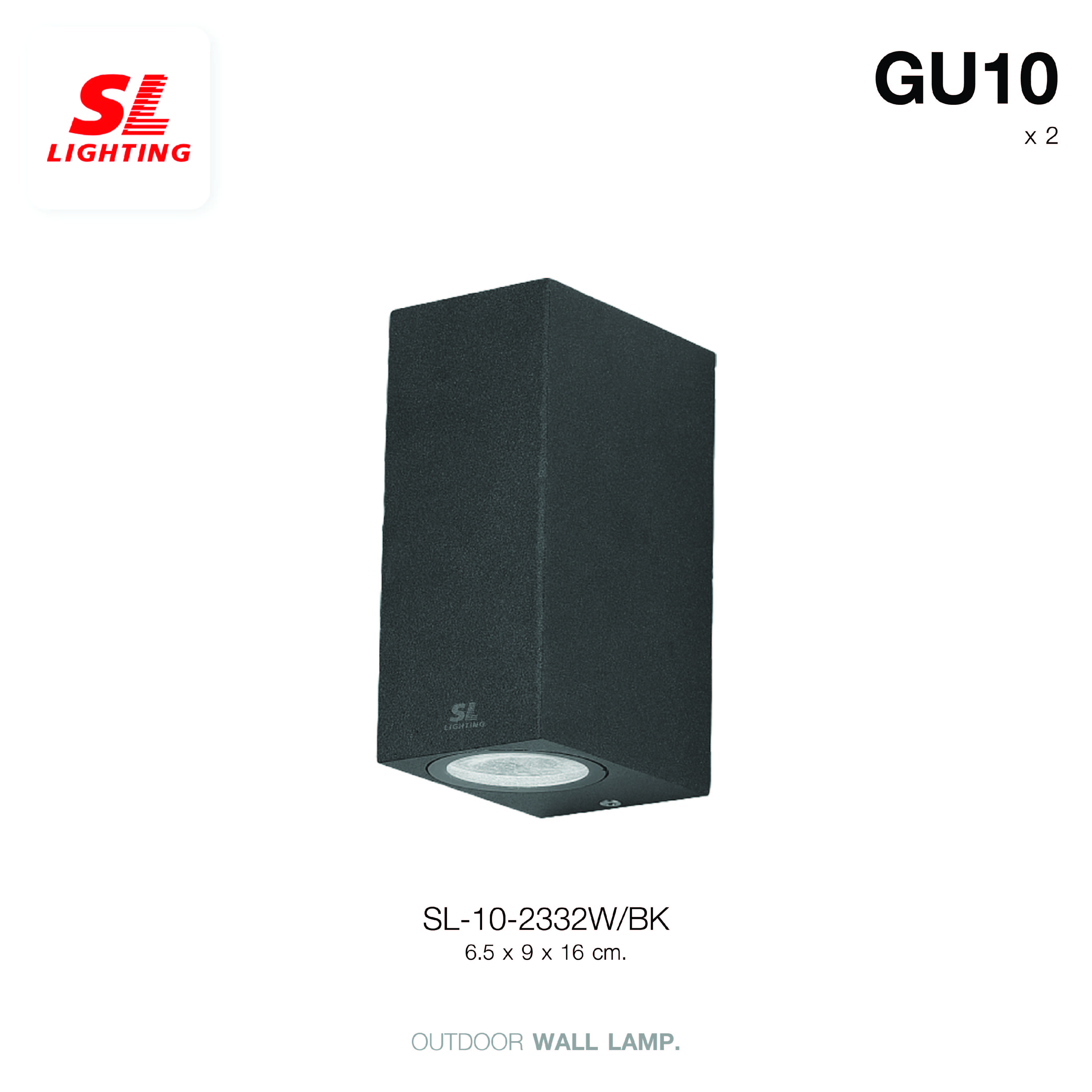 ไฟผนังภายนอก SL LIGHTING 2332W GU10 สี่เหลี่ยม สีดำ แบบ 2 ทาง_1