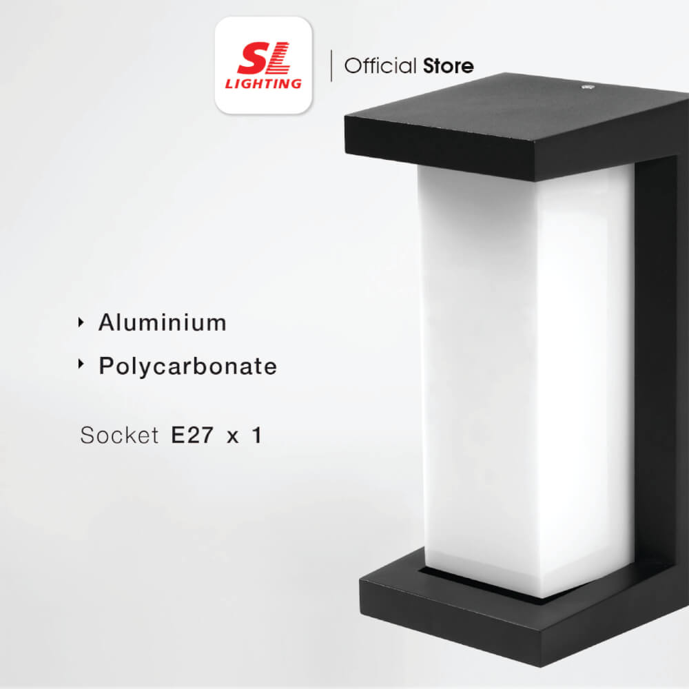 ไฟผนังภายนอก SL LIGHTING 1064 E27 สีดำ