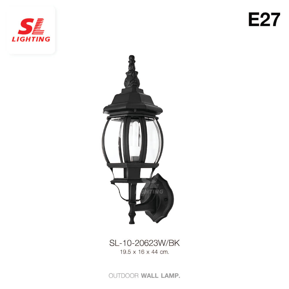 ไฟผนังภายนอก SL LIGHTING 20623W E27 สีดำ