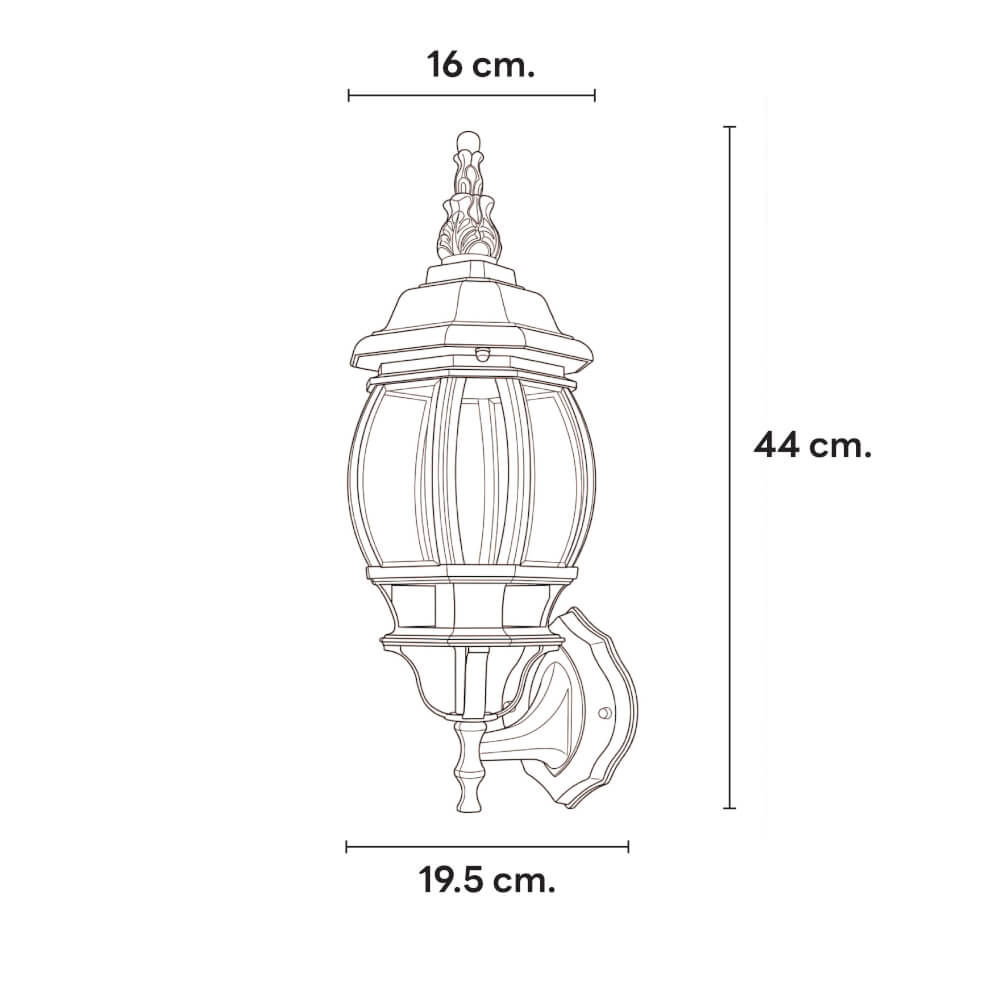 ไฟผนังภายนอก SL LIGHTING 20623W E27 สีดำ