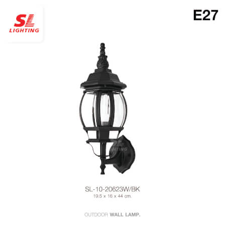 ไฟผนังภายนอก SL LIGHTING 20623W E27 สีดำ_1