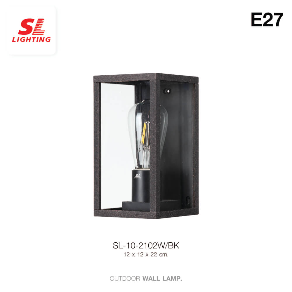 ไฟผนังภายนอก SL LIGHTING 2102W E27 สีดำ