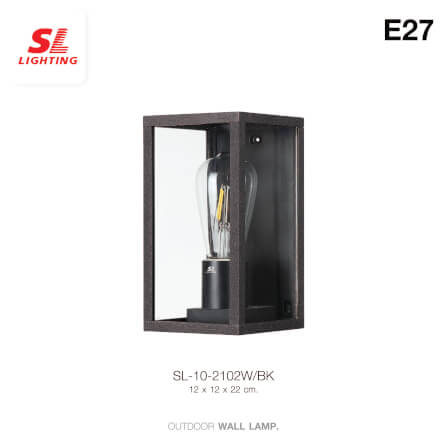 ไฟผนังภายนอก SL LIGHTING 2102W E27 สีดำ_1