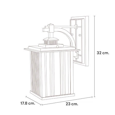 ไฟผนังภายนอก SL LIGHTING 3073W E27 สีดำ_3