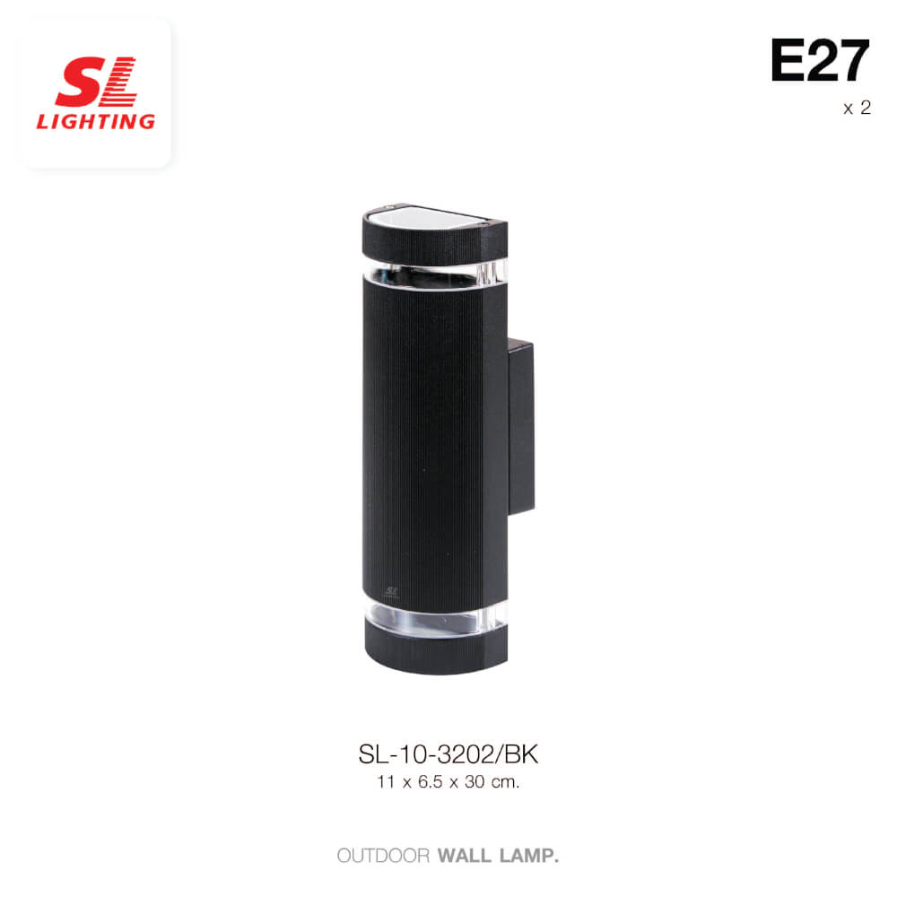 ไฟผนังภายนอก SL LIGHTING 3202 E27 สีดำ