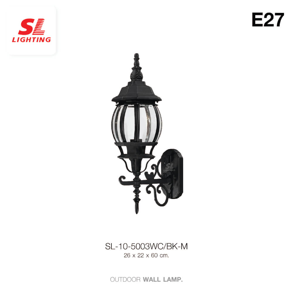 ไฟผนังภายนอก SL LIGHTING 5003WC E27 สีดำ