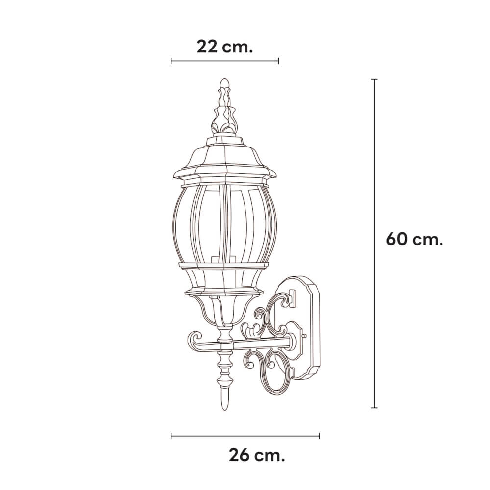 ไฟผนังภายนอก SL LIGHTING 5003WC E27 สีดำ