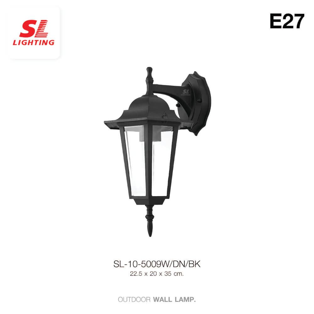 ไฟผนังภายนอก SL LIGHTING 5009W E27 สีดำ