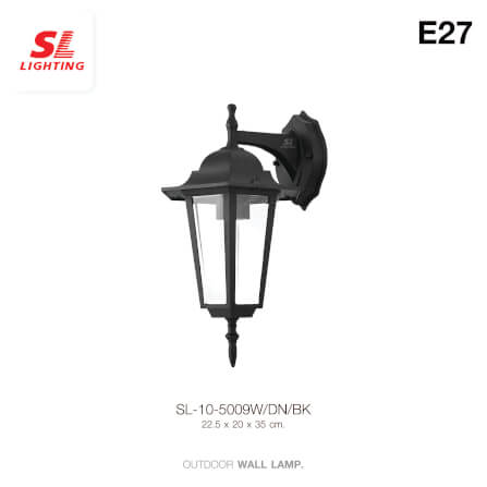 ไฟผนังภายนอก SL LIGHTING 5009W E27 สีดำ_1