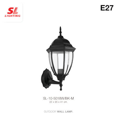 ไฟผนังภายนอก SL LIGHTING 5018W E27 สีดำ_3