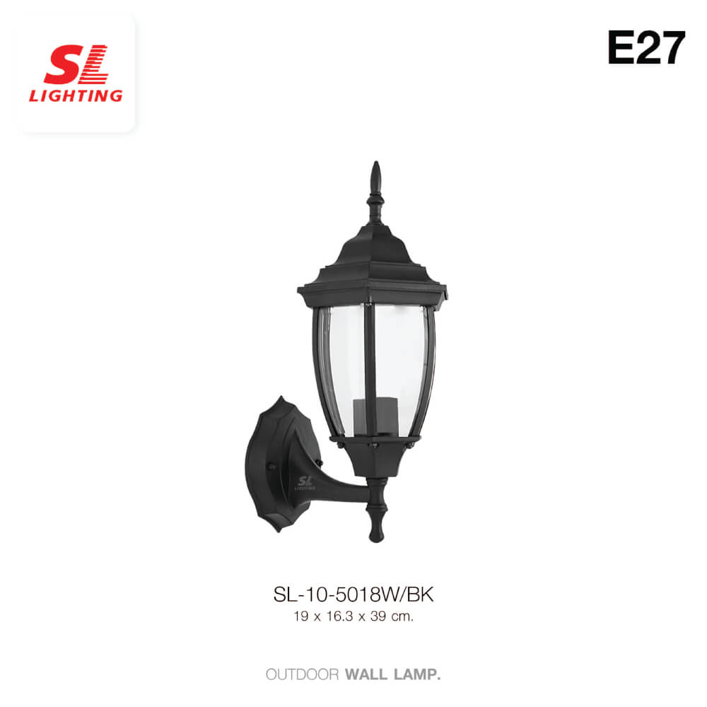 ไฟผนังภายนอก SL LIGHTING 5018W E27 สีดำ
