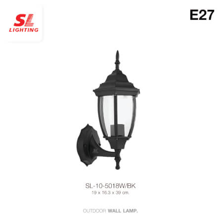ไฟผนังภายนอก SL LIGHTING 5018W E27 สีดำ_1