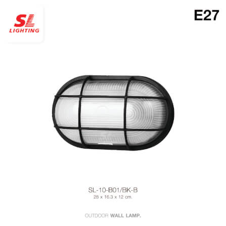 ไฟผนังภายนอก SL LIGHTING B01 E27 สีดำ (ใหญ่)_1