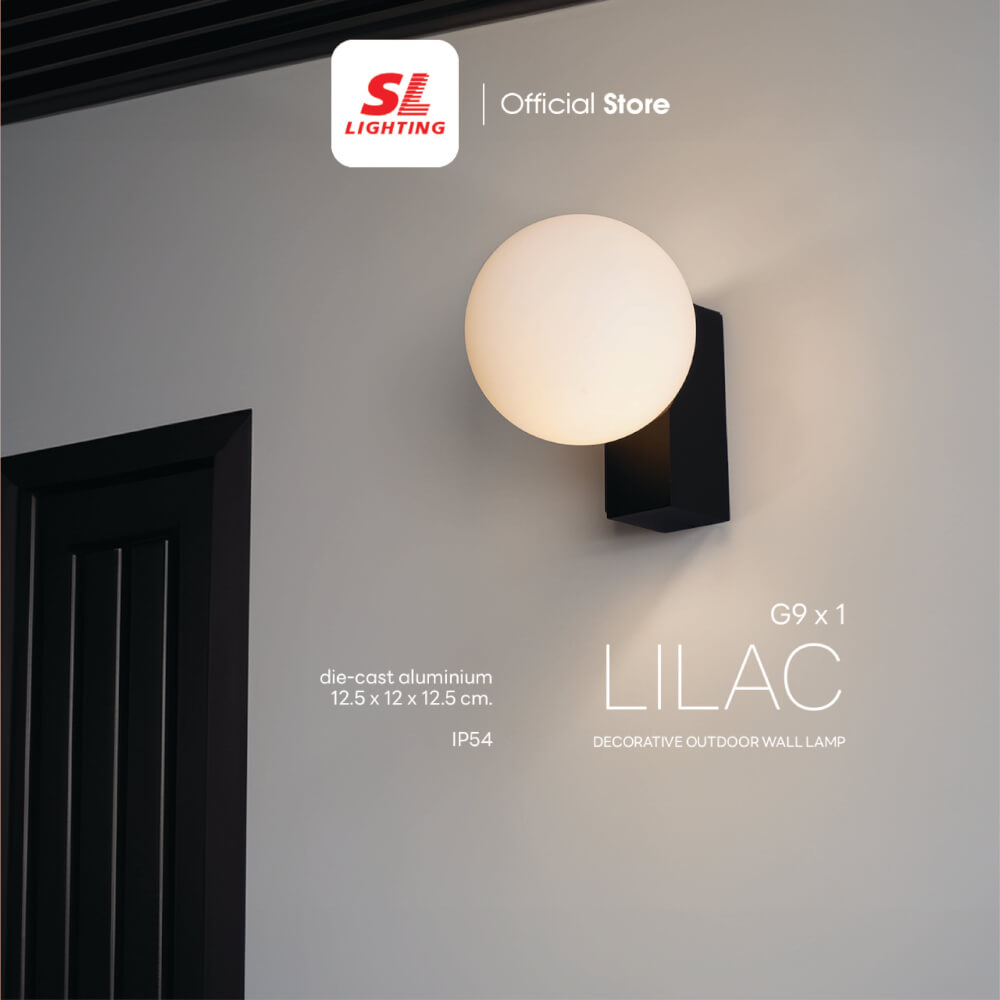 ไฟผนังภายนอก SL LIGHTING LILAC G9 สีดำ