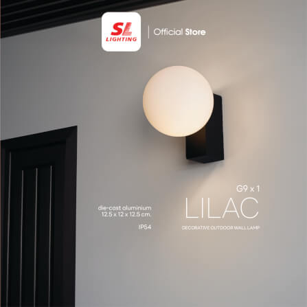 ไฟผนังภายนอก SL LIGHTING LILAC G9 สีดำ_5