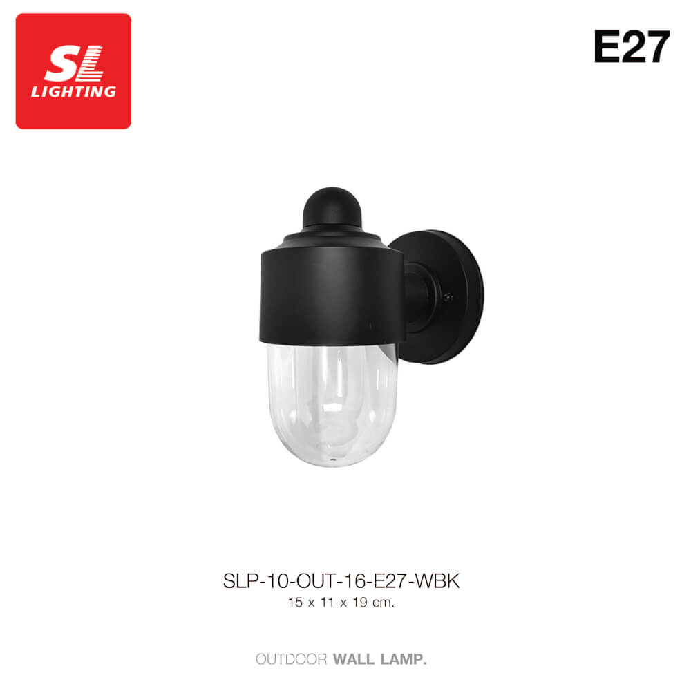 ไฟผนังภายนอก SL LIGHTING OUT-16 E27 สีดำ