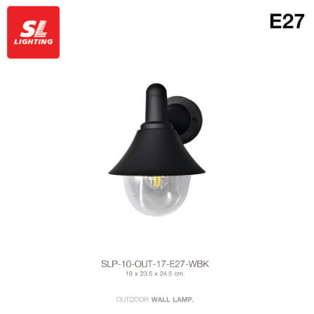 ไฟผนังภายนอก SL LIGHTING OUT-17 E27 สีดำ_1